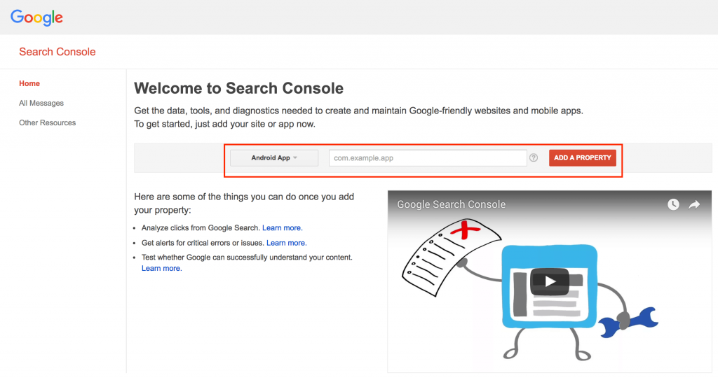 search console app pack seo for apps splitmetircs